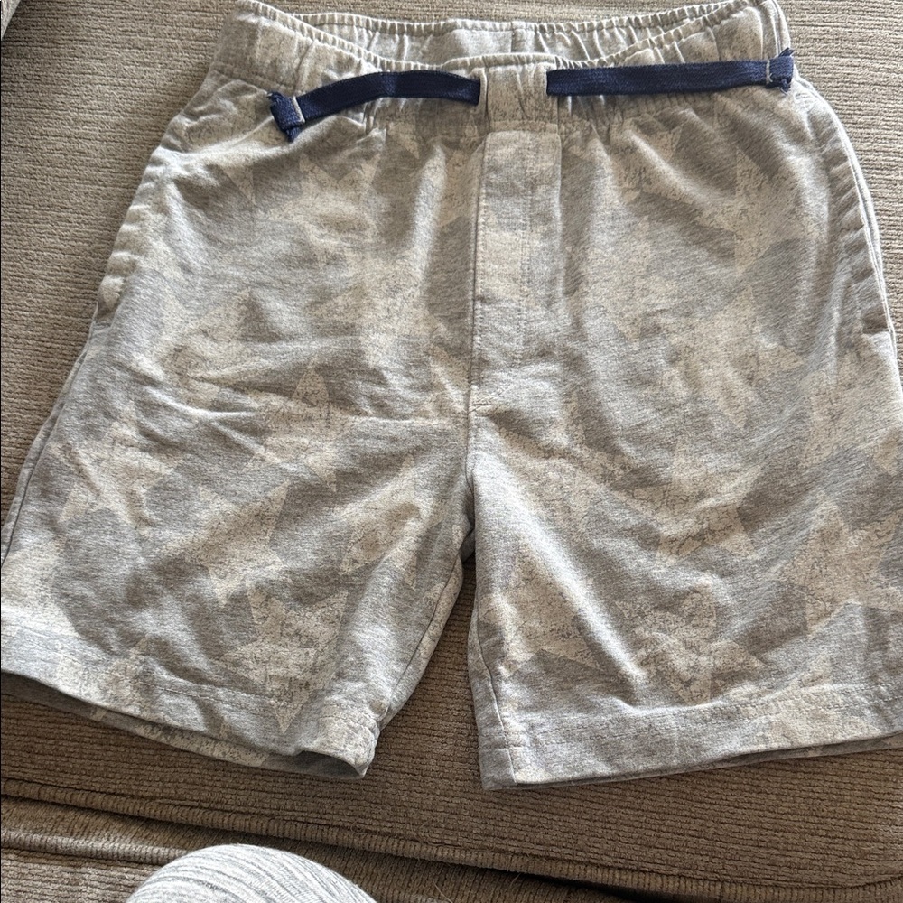 Tommy Bahama Light Gray Knit Shorts with Navy Drawstring